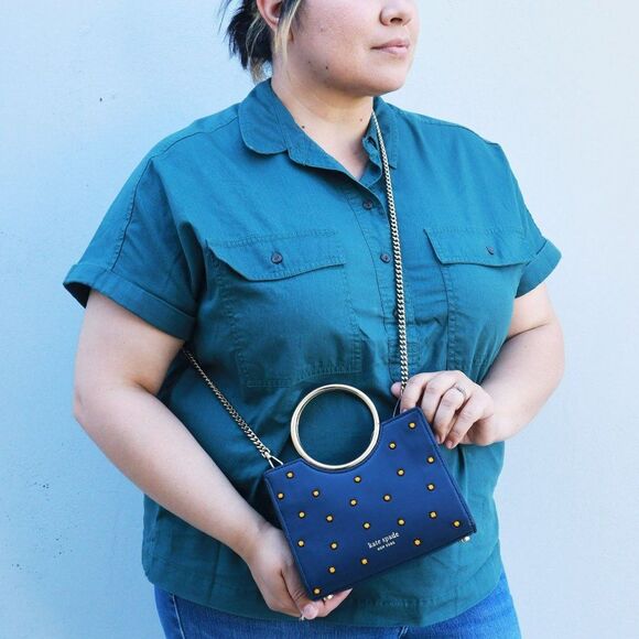 NWT Kate Spade White Rock Road PANTHER Sam polka dot small - Picture 4 of 13